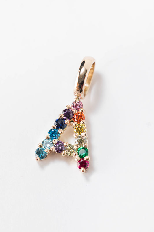 Rainbow Letter Charm